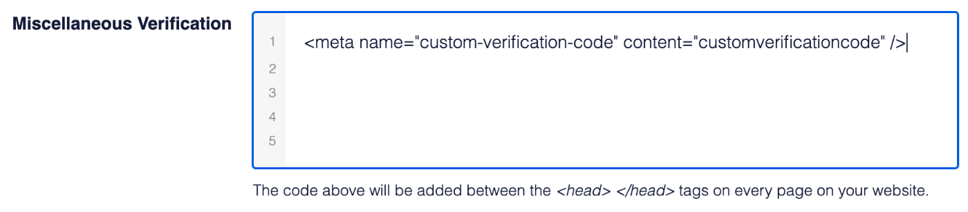 Verification code entered in the Miscellaneous Verification field