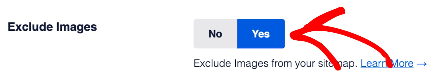 Exclude Images in the XML Sitemap settings