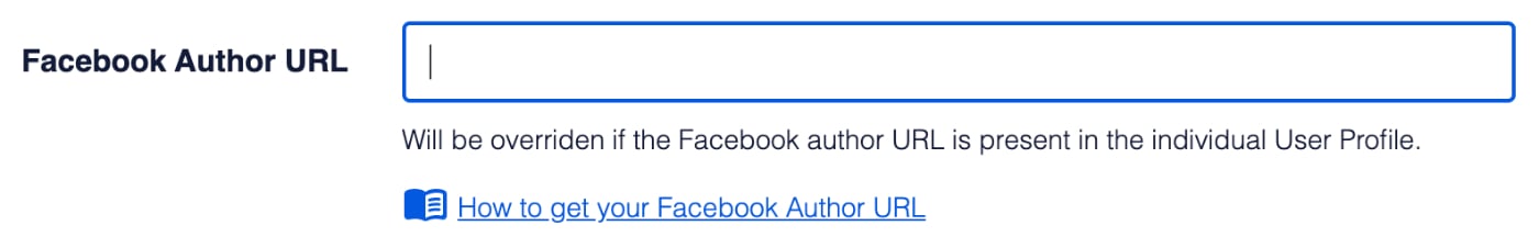 Facebook Author URL setting in Facebook Advanced Settings