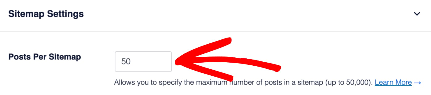 Posts Per Sitemap setting for the RSS Sitemap