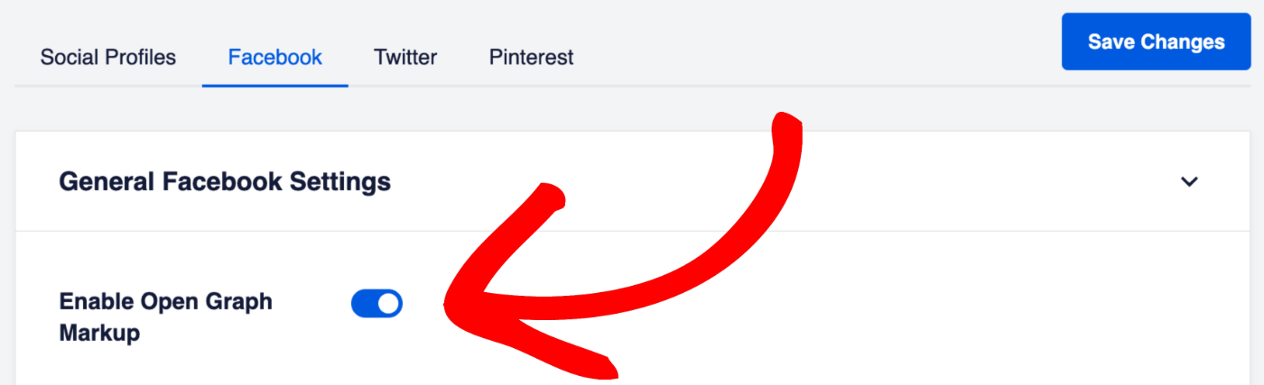 Enable Open Graph Markup toggle in Facebook Settings