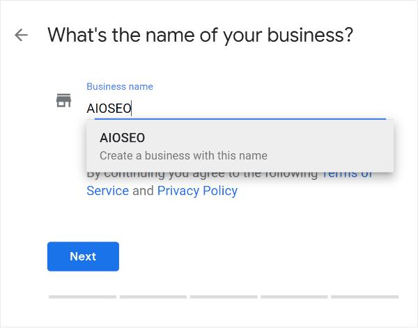 enter your local business name