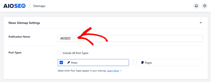 How to submit your WordPress site to Google News - add a publication name in AIOSEO