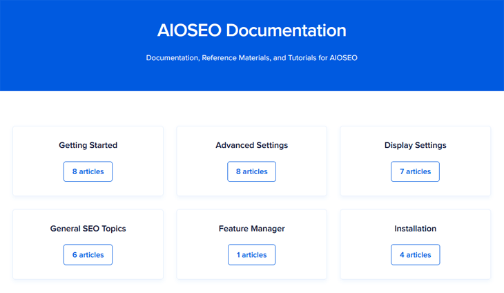 AIOSEO documentation and tutorials