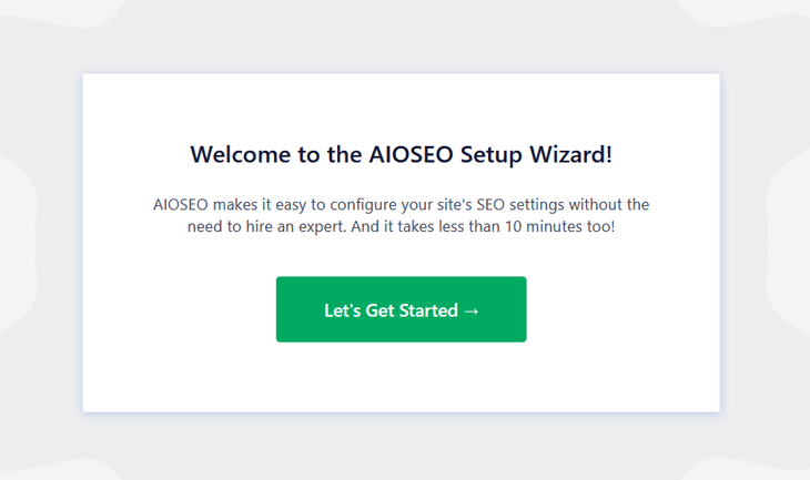 All in One SEO (AIOSEO) setup wizard