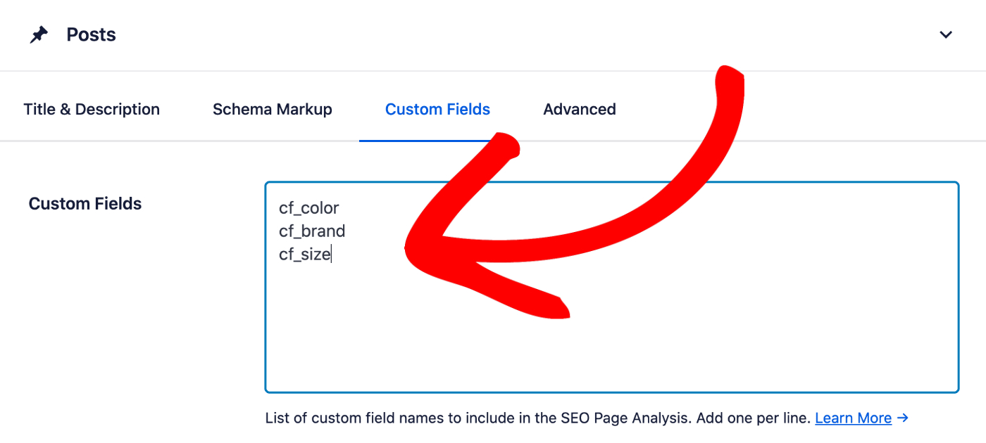 Custom Fields tab in Contact Types