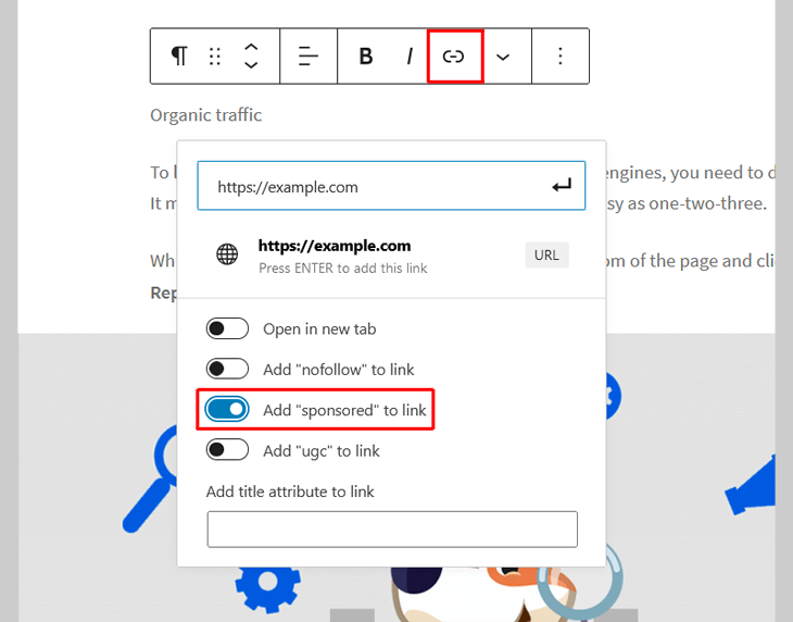 Enable add "sponsored" to link in All in One SEO