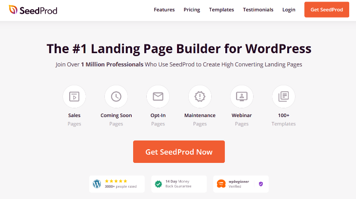 seedprod landing page builder for wordpress