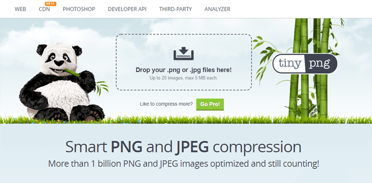 Compress your images using TinyPNG 