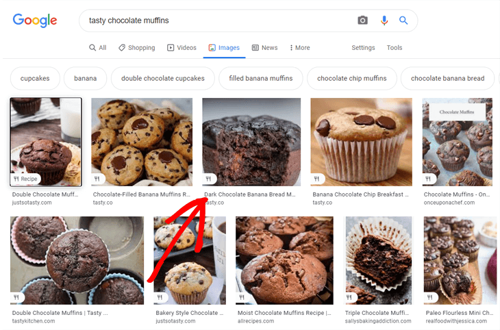 Example of image search on Google
