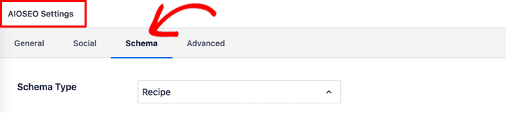Schema settings for individual posts and pages in All in One SEO