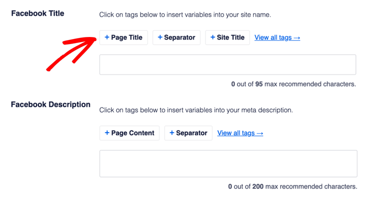 Adding Facebook title and description in All in One SEO