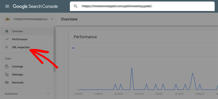 Inspecting URL using Google Search Console
