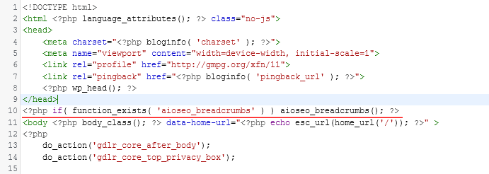 Adding breadcrumbs using php code in the header.php file 