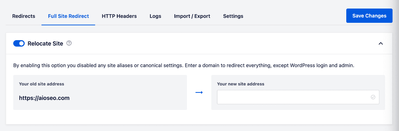 Relocate Site setting in All in One SEO
