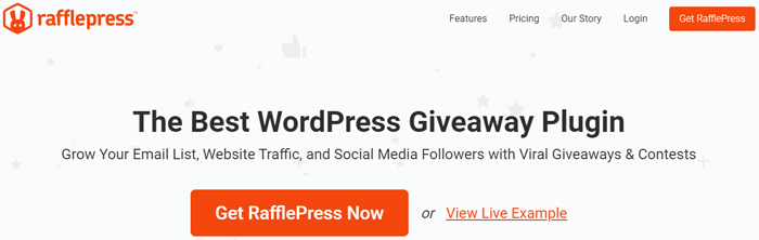 RafflePress homepage