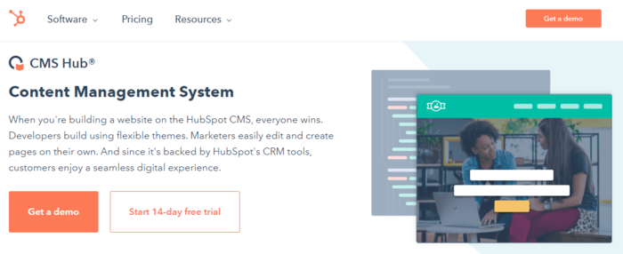 Hubspot CMS homepage for this best website builder for SEO
