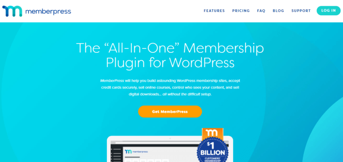 MemberPress homepage for membership SEO website builder