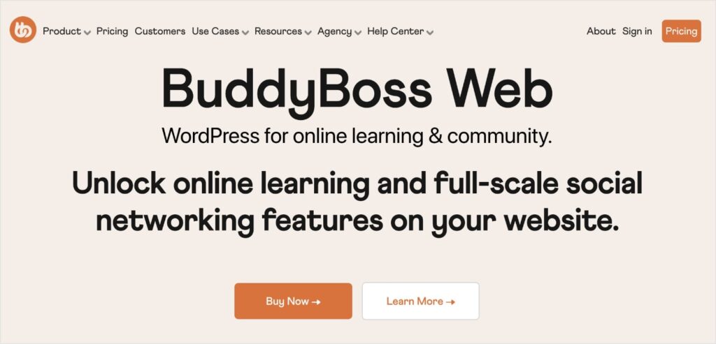 BuddyBoss BuddyBoss homepage.