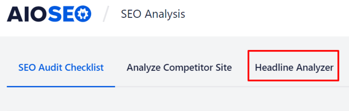 The new Headline Analyzer is found in the SEO Analysis section of the AIOSEO settings.