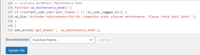 You can edit your Theme Functions file to put your WordPress site in maintenance mode. 