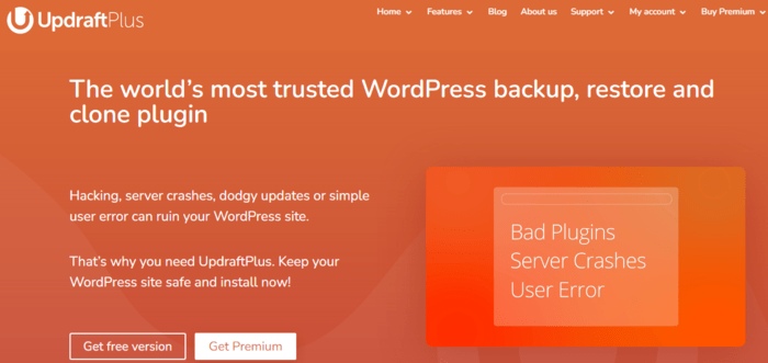 UpdraftPlus is one of the best WordPress backup plugins as far as free versions go.