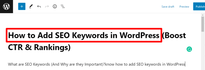 Another strategic place to add SEO keywords is in the headline.