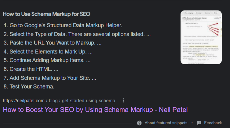 Header tags are a great way of optimizing for featured snippets.