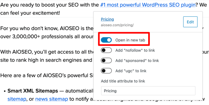 Setting links to opemn in a new tab is a link building best practice to follow.