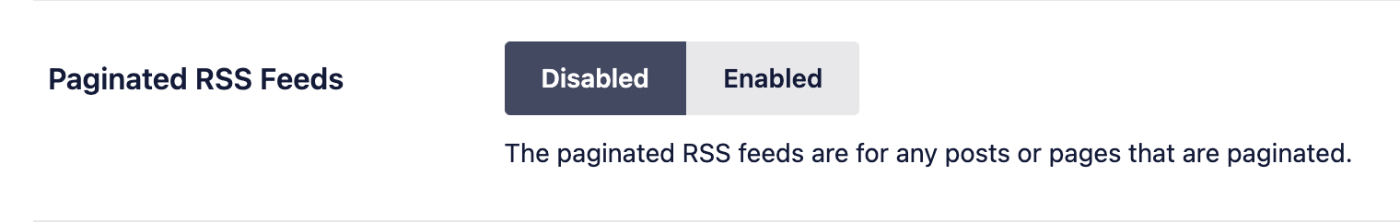 Paginated RSS Feeds setting under Crawl Cleanup