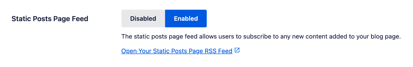 Static Posts Page Feed setting under Crawl Cleanup