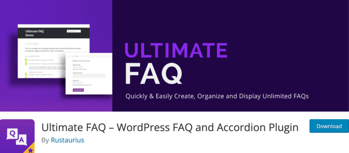 Ultimate FAQ is another top contender that deserves to be on any list of the best WordPress FAQ plugins. 