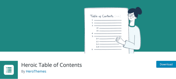 Heroic Table of Contents is another fantastic table of contents plugin for WordPress