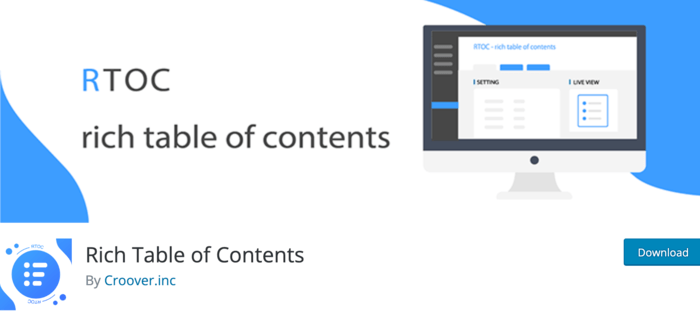 Rich Table of Contents (RTOC) is another amazing ToC plugin you must have on your radar. 