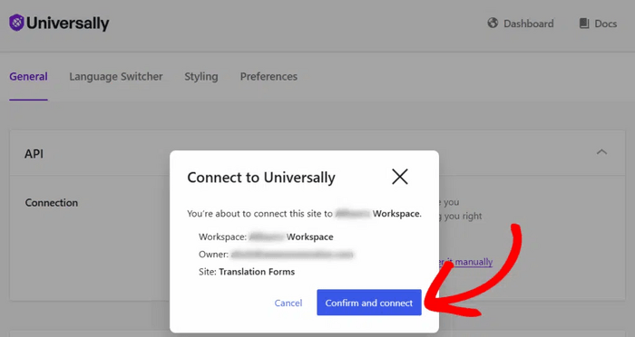 Conecte o Universally ao seu site WordPress