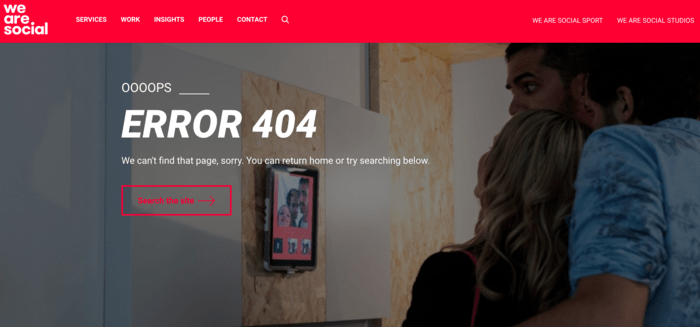 Here's an example of a 404 error.