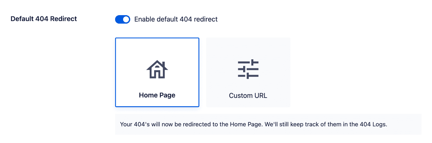Redirect 404s to the home page setting