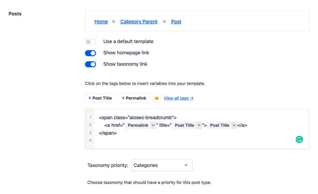 Setting Up and Using Breadcrumbs Templates - AIOSEO
