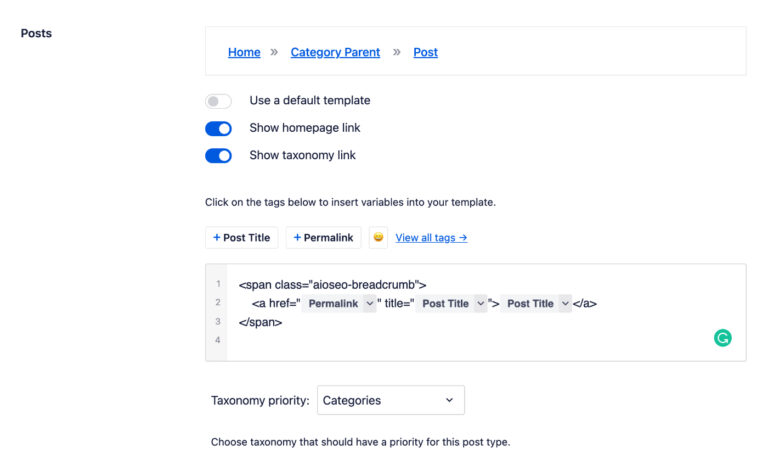 Setting Up and Using Breadcrumbs Templates - AIOSEO
