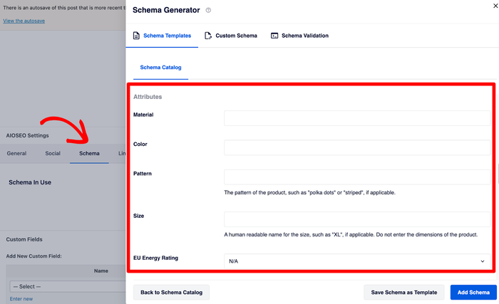 You can add product attributes to be displayed in rich snippets.