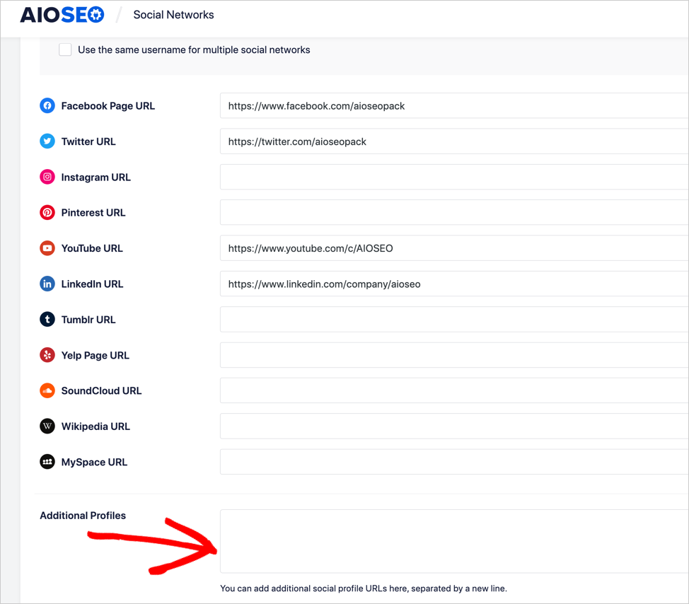 aioseo social networks