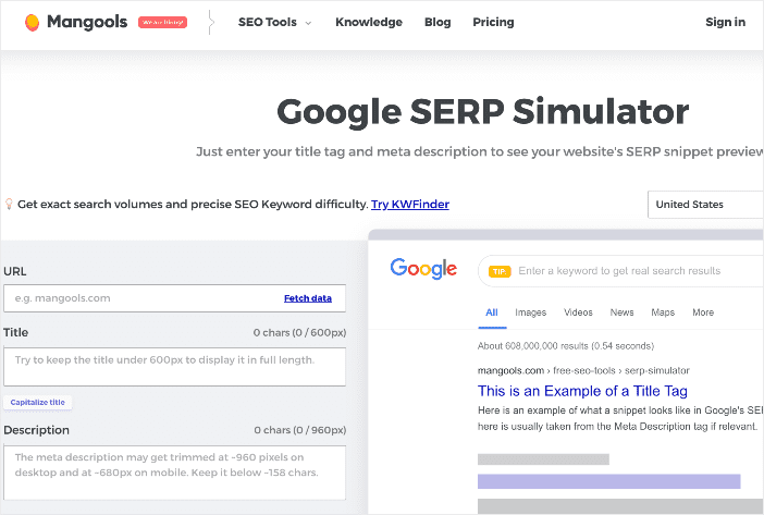 Mangools' SERP simulator is another SERP preview tool to consider.