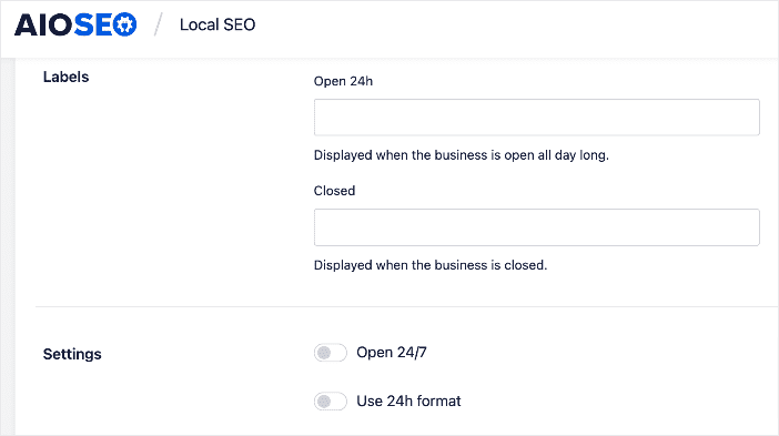 You can configure the display settings of your Opening Hours. 