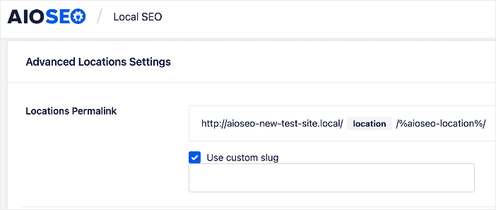 You can customize the Locations Permalink by checking the Use custom slug check box.