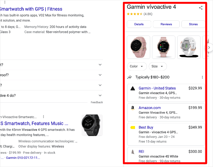 Knowledge panels are a SERP feature containing detailed information about your content or product.