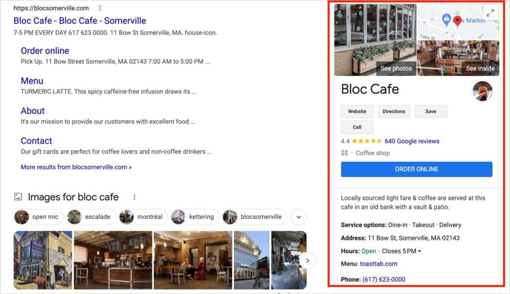 google my business profile example