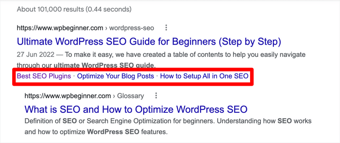 Adding a table of contents helps you generate jump links, which in turn boost your visibility on SERPs.