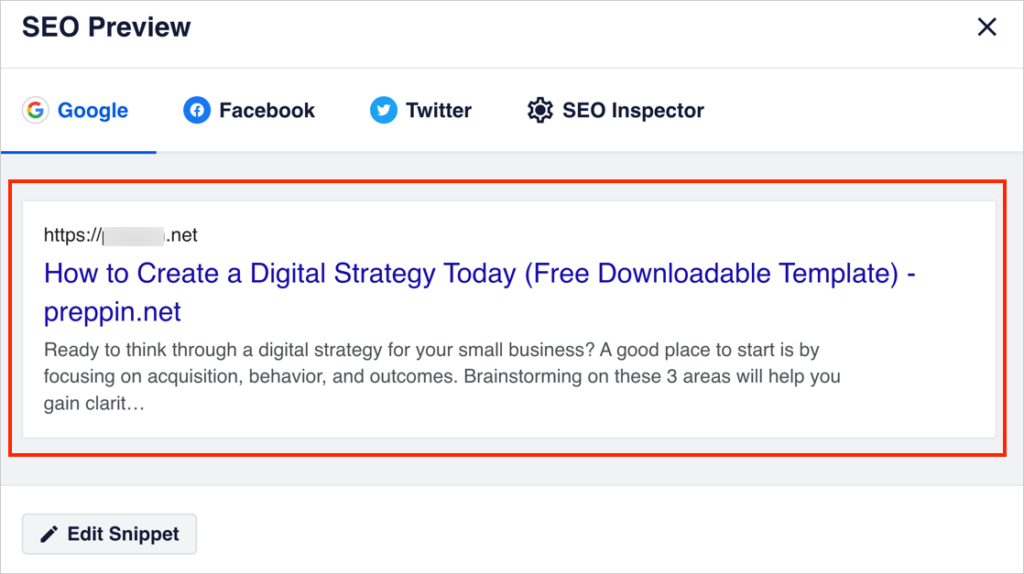 serp snippet preview
