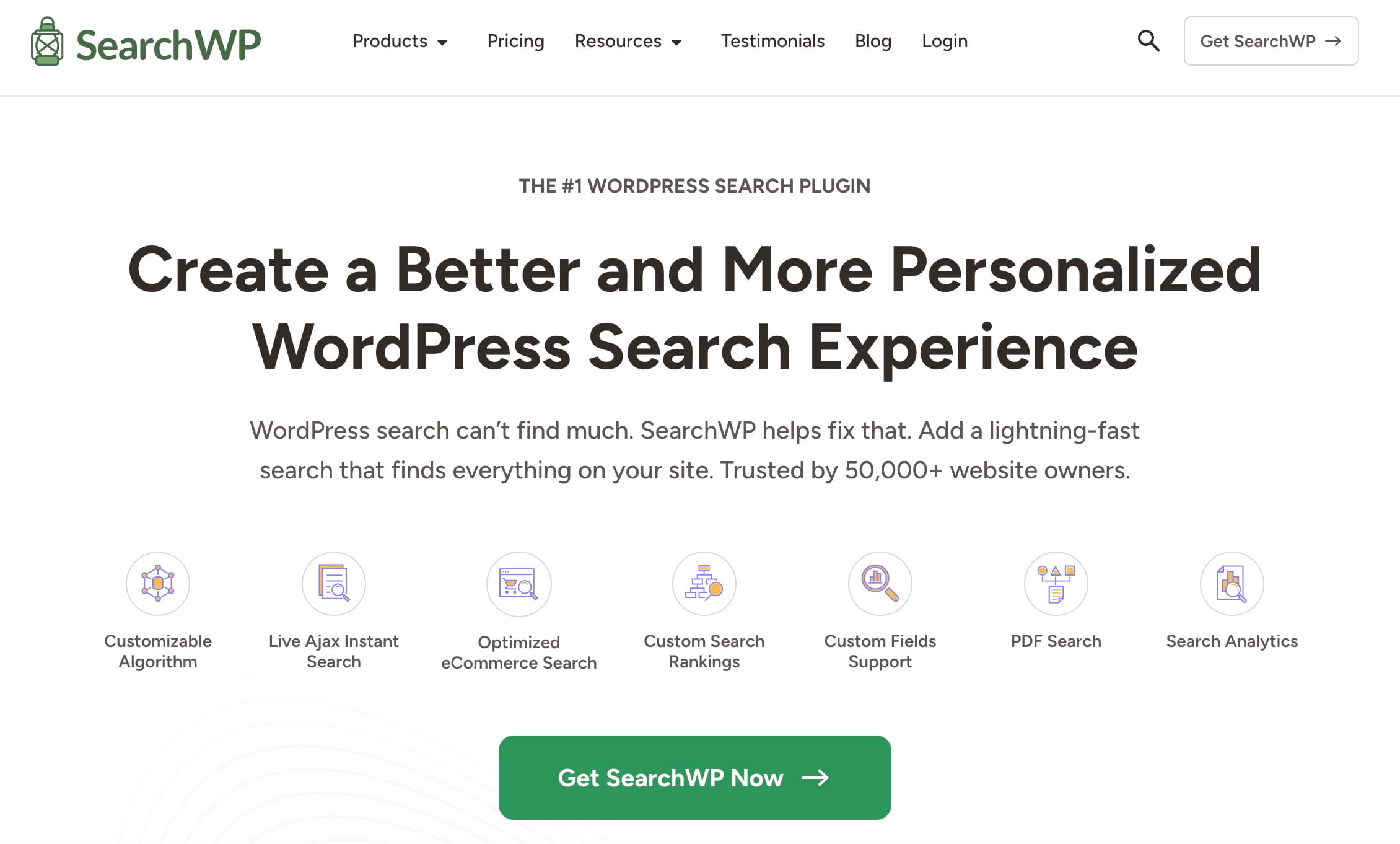 SearchWP es el mejor plugin de WooCommerce para mejorar la búsqueda de productos en el sitio y la experiencia del usuario.