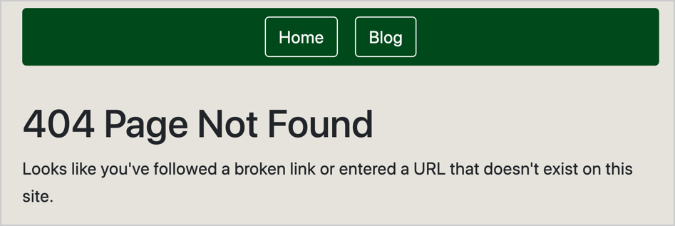 404 page not found message